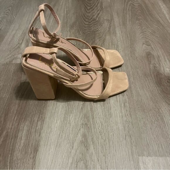 Women's Lulu's Nude Ankle Strap Heels - Picture 6 of 8